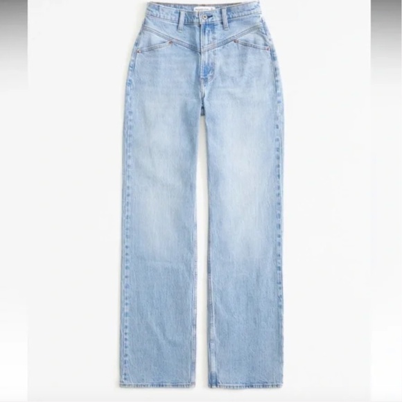 Abercrombie Curve Love Mid Rise Straight Jean - Picture 2 of 2